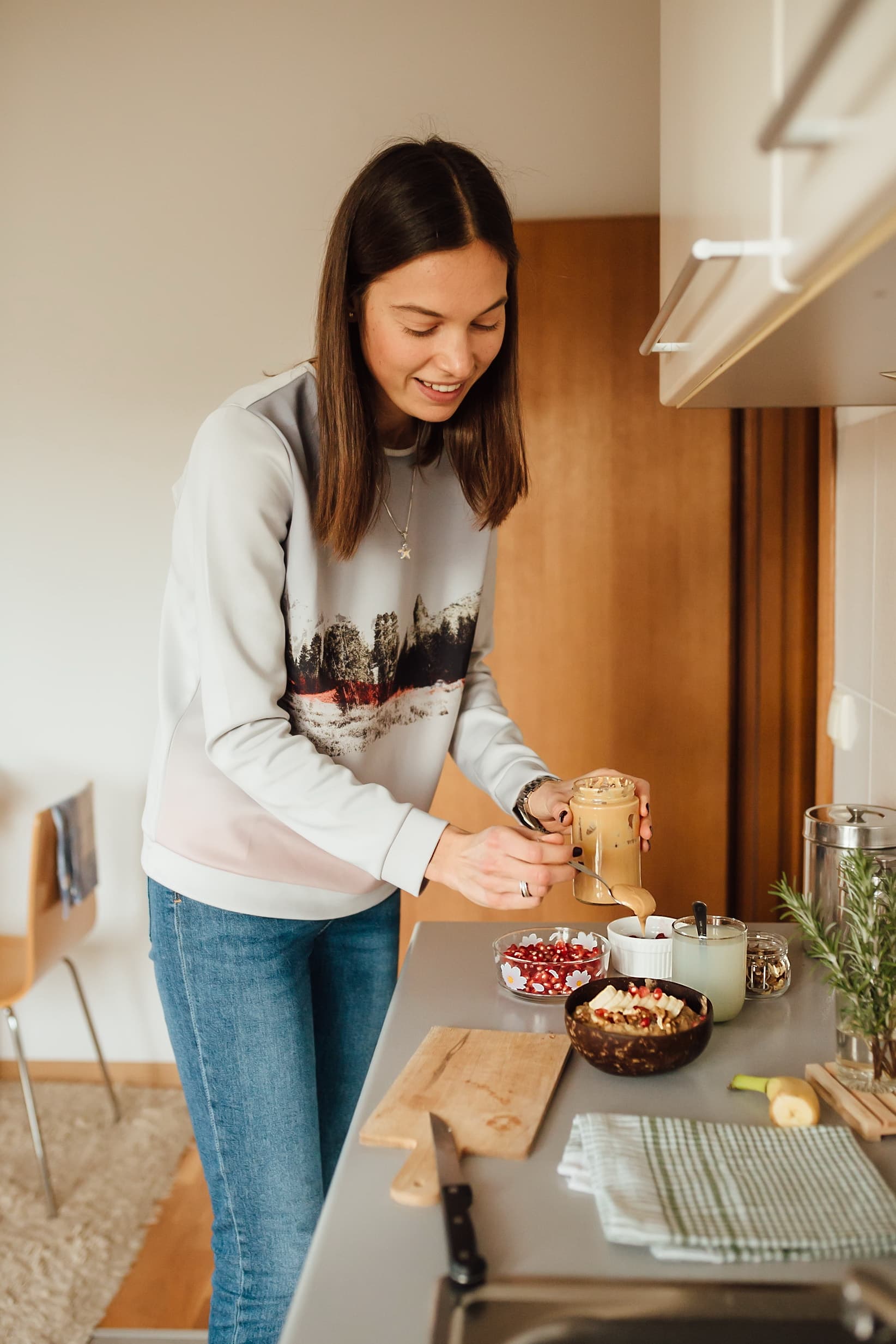 Young person learning to cook